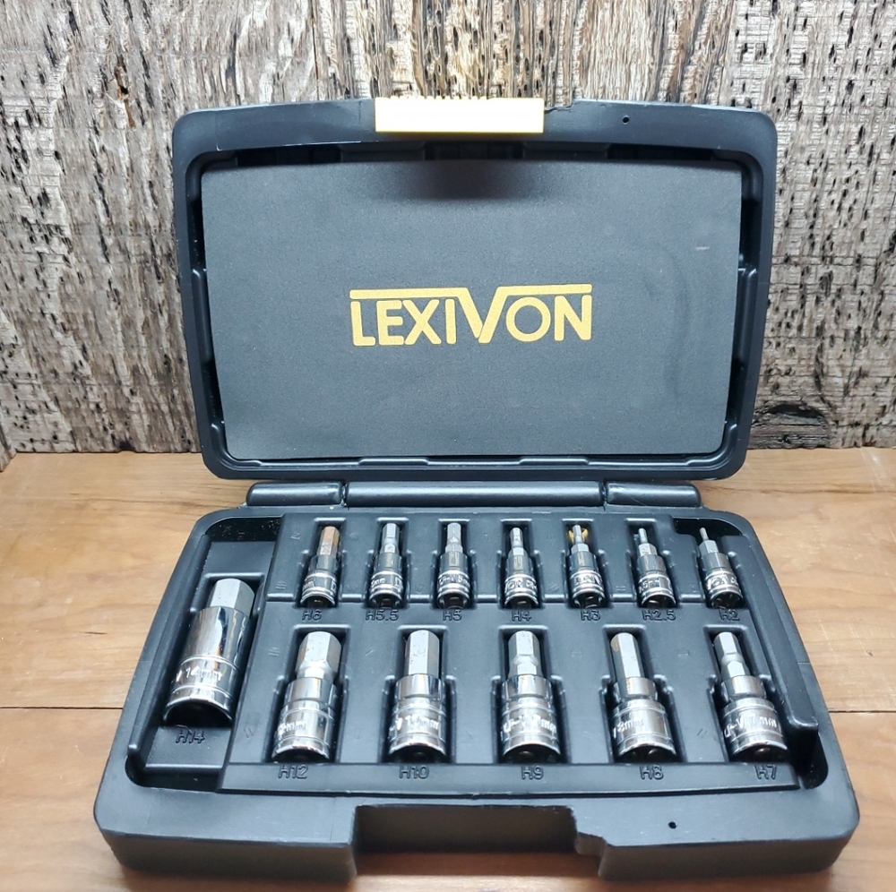 Lexivon HEX Bit Socket Set Premium S2 Alloy Steel 13 Piece Metric 2Mm - 14Mm Set